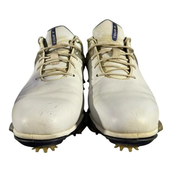 FootJoy Tour X Golf Shoes Men’s 11M White Navy Cleated 55404 - Picture 2 of 7